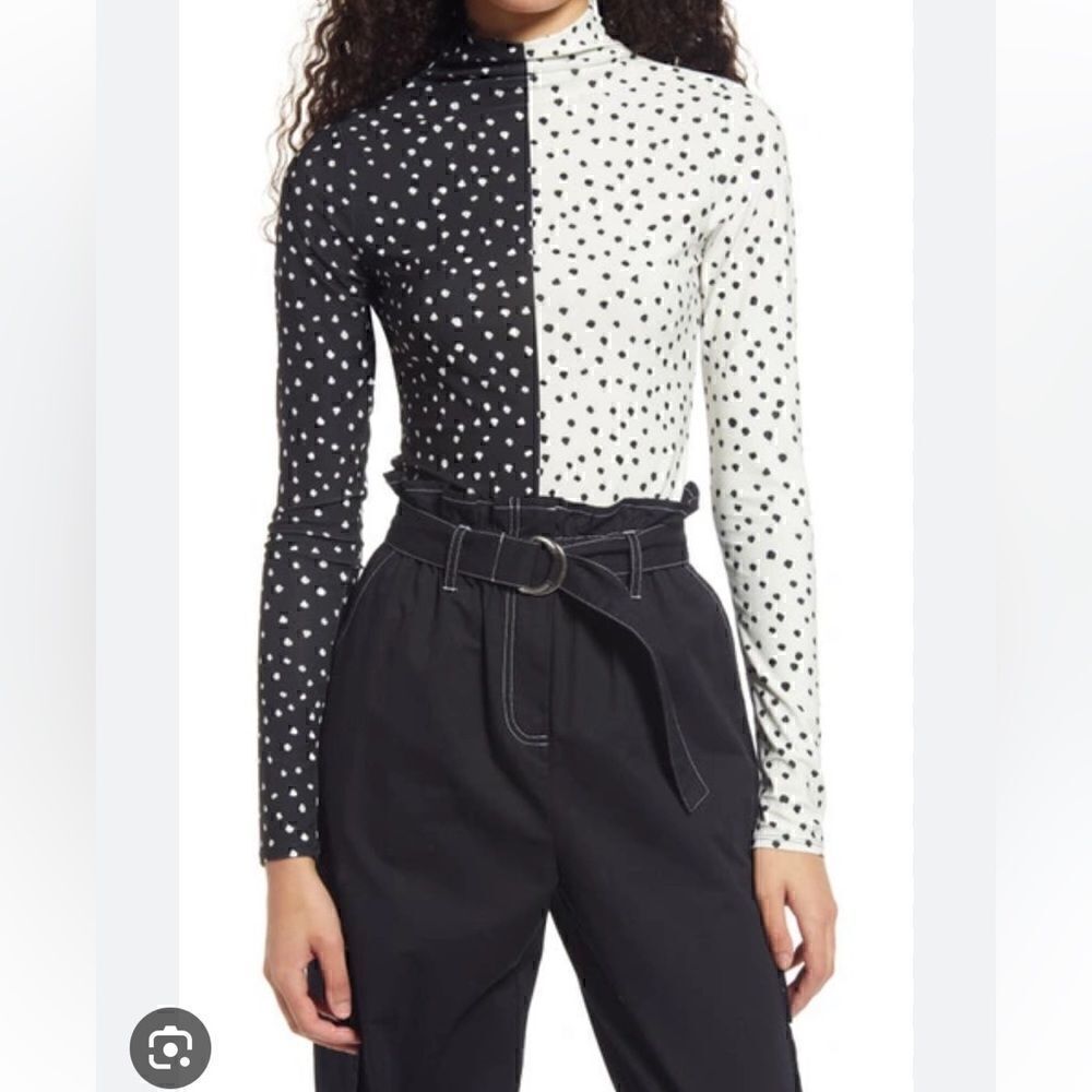 Nordstrom Cristina Martinez Tong Mock Neck Bodysuit Size S NWOT
